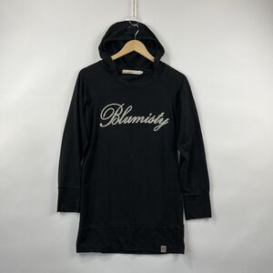 Women’s Black Lightweight Hoodie Small 100% Cotton Hooded Tunic Top